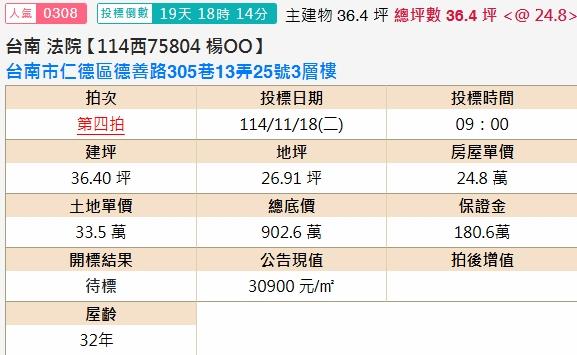 仁德透天法拍-2