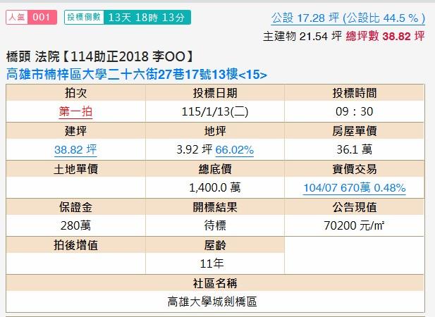 高雄楠梓大樓拍賣-2