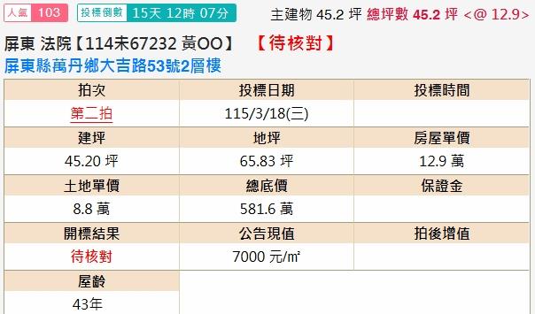 萬丹拍賣透天-2