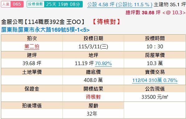 屏東市公寓法拍-2
