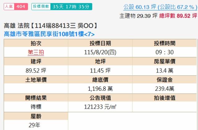 高雄苓雅大樓法拍-2