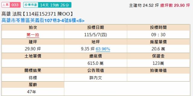 高雄苓雅法拍公寓-2