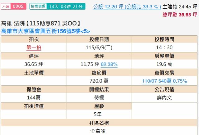 高雄大寮法拍公寓-2