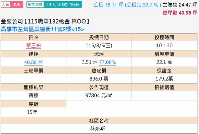 高雄左營法拍大樓-2