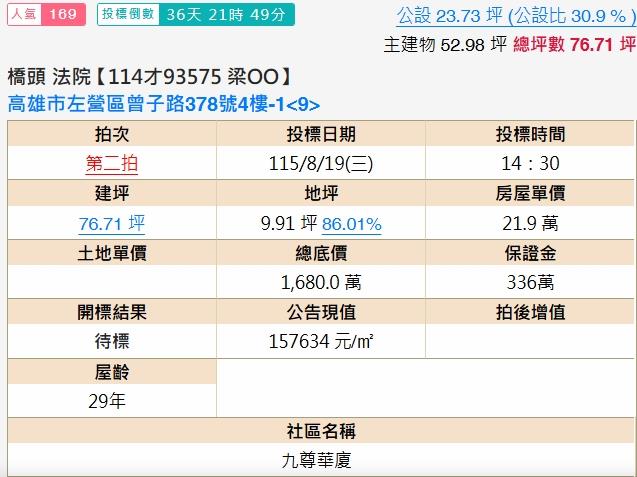 高雄左營華廈法拍-2