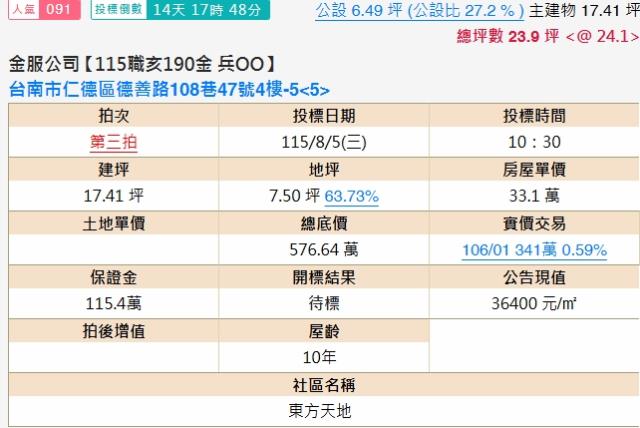 台南仁德法拍公寓-2
