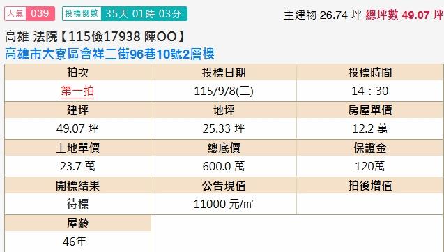 高雄大寮拍賣透天-2